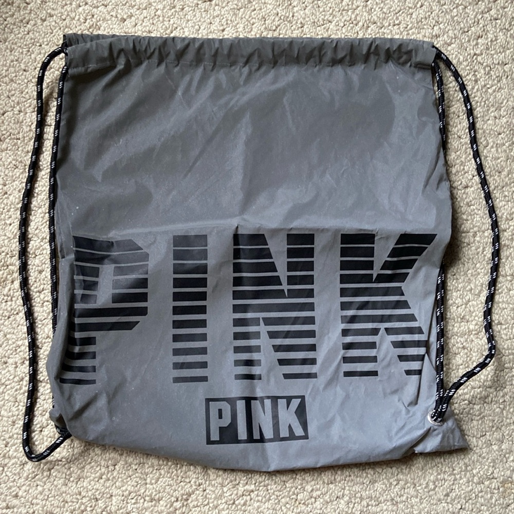 Victoria’s Secret PINK Reflective Silver Drawstring Bag